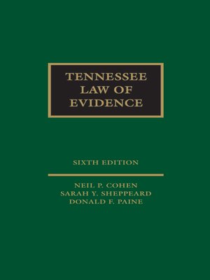 cover image of Tennessee Law of Evidence